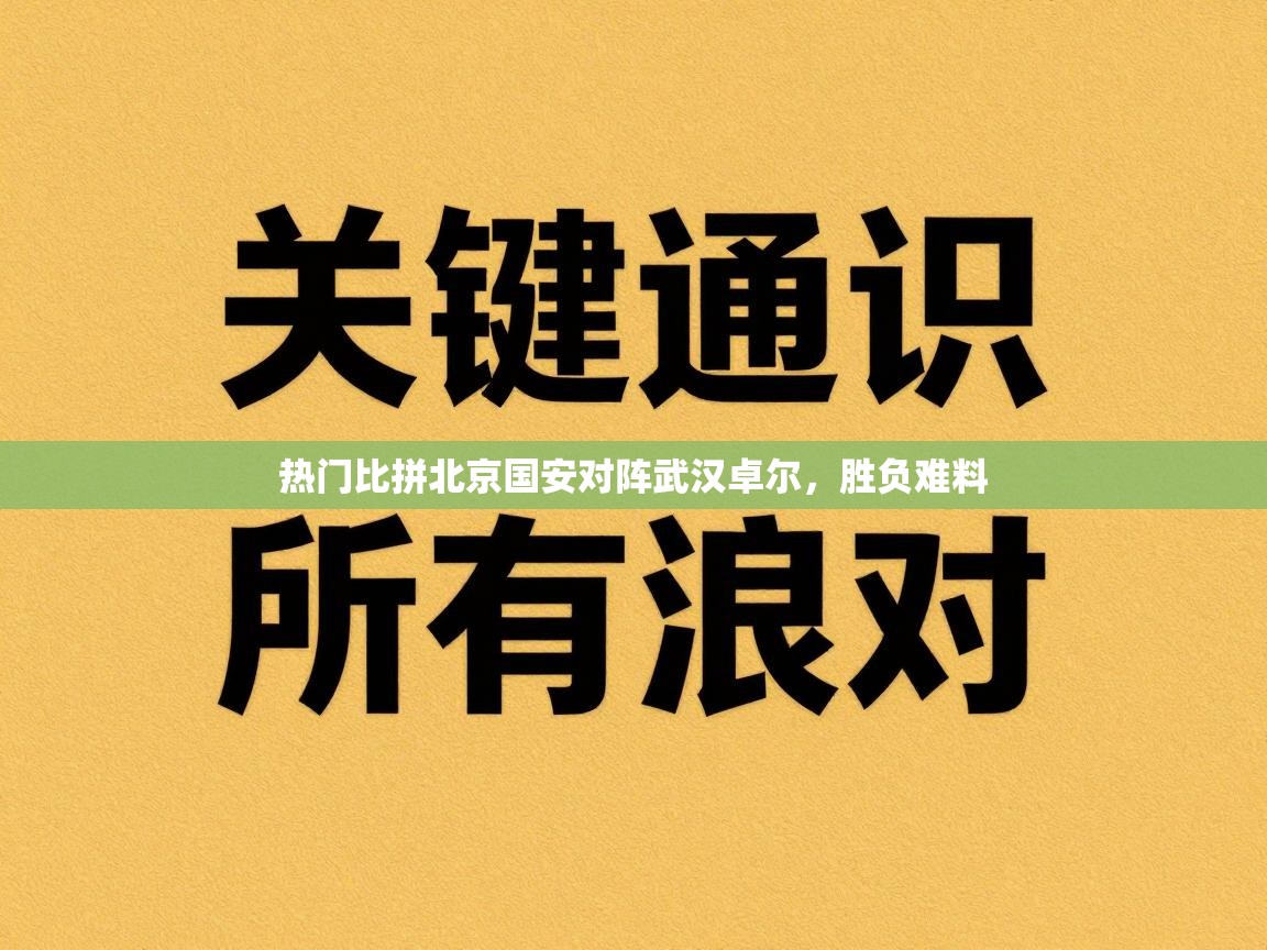 热门比拼北京国安对阵武汉卓尔,胜负难料 第2张